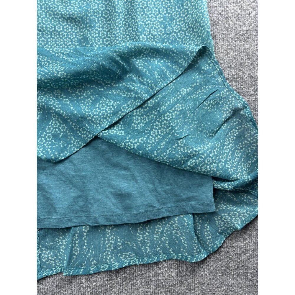 Soft Surroundings Dress Womens PXL Green Floral Cold‎ Shoulder Maxi Sundress - Picture 4 of 9